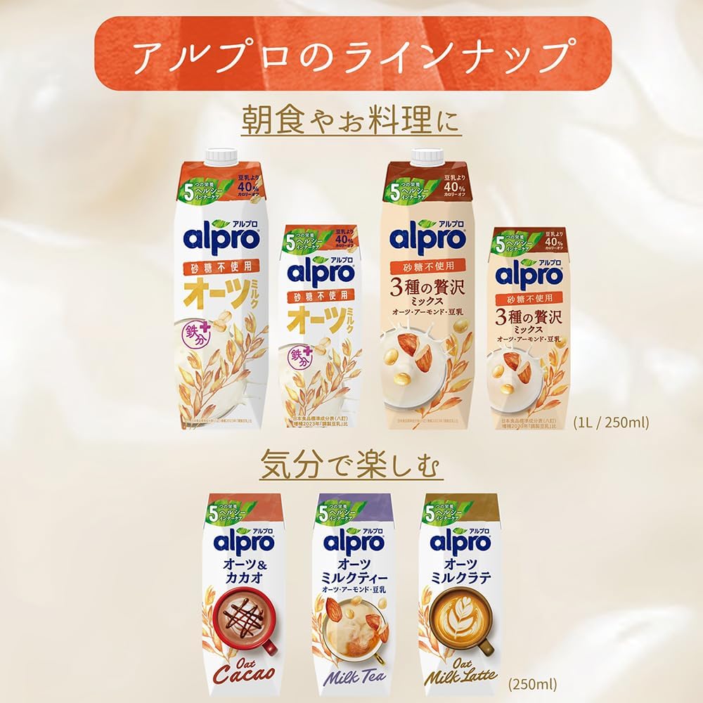 Овсяное молоко Danone Japan Alpro без сахара, 1000 мл х 6 бутылок, богатое пищевыми волокнами, 1000 мл, 6 штук, фото 9