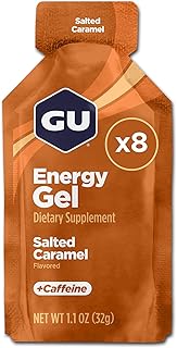 GU Original Sports Nutrition Energy Gel, Salted Caramel, 8-Count by GU Energy Labs