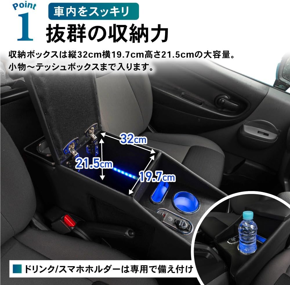 Центральный подлокотник-консоль Craftworks для Vanette NV200 (без беспроводной зарядки), фото 5