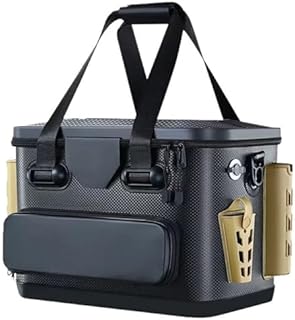 座れるドタックルボックス ロッドホルダー付き バッカン タックルバック 釣りバッカン 45cm プライヤーホルダー付き EVA素材 釣 りボックス 釣 りバケツ 多機能 釣 り 釣 り具 釣 り用ケース 防災 収納コンテナ 大容量 (内箱なし,S（38*25*28cm）) [並行輸入品]