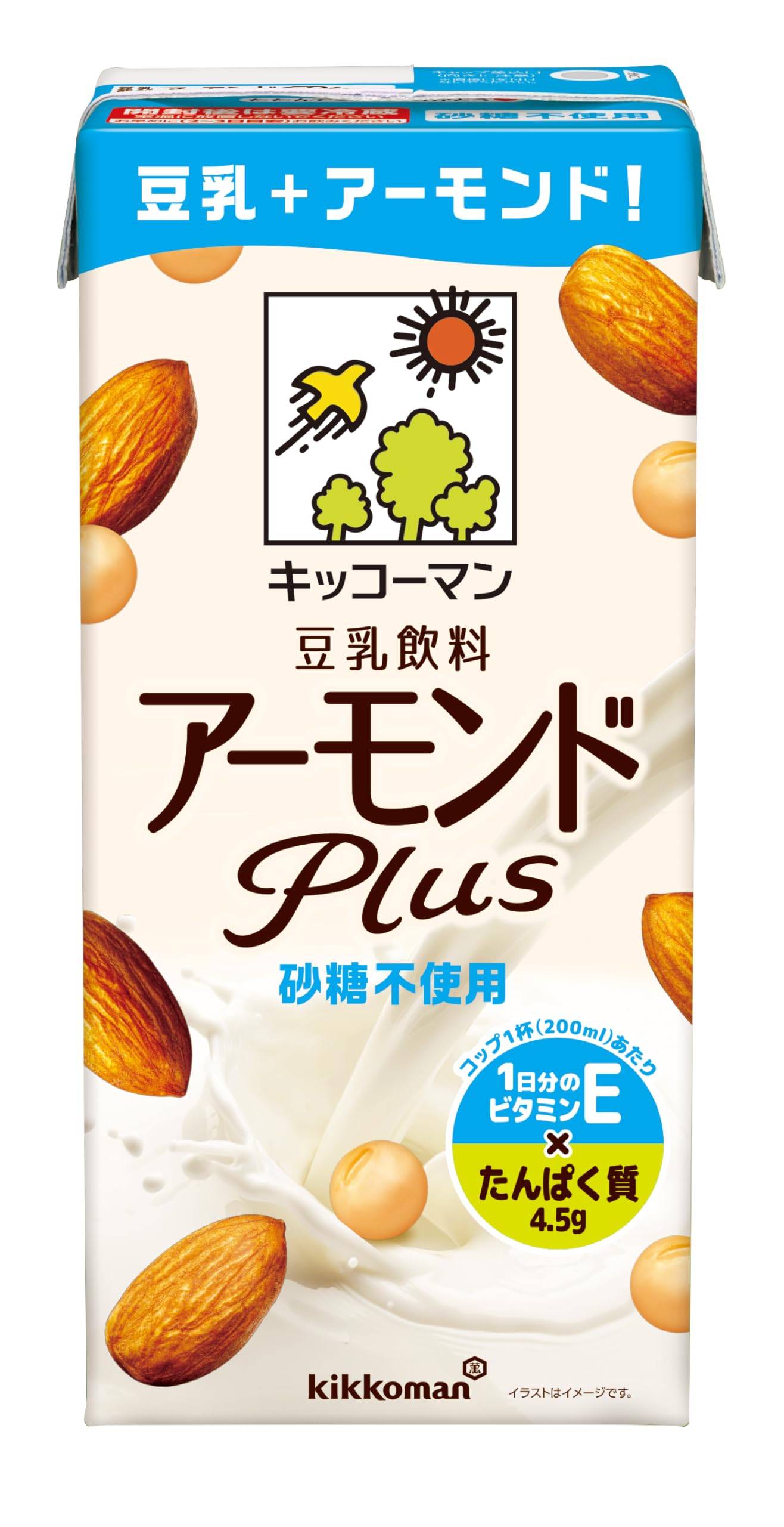 Kikkoman Soy Milk Beverage, Almond Plus, Sugar Free, 33.8 fl oz (1,000 ml) x 6 Bottles almond 1000 mL, 6 pieces