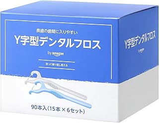 by Amazon Y字型 デンタルフロス 歯間ブラシ 90本入り (ブルー45本・ホワイト45本)