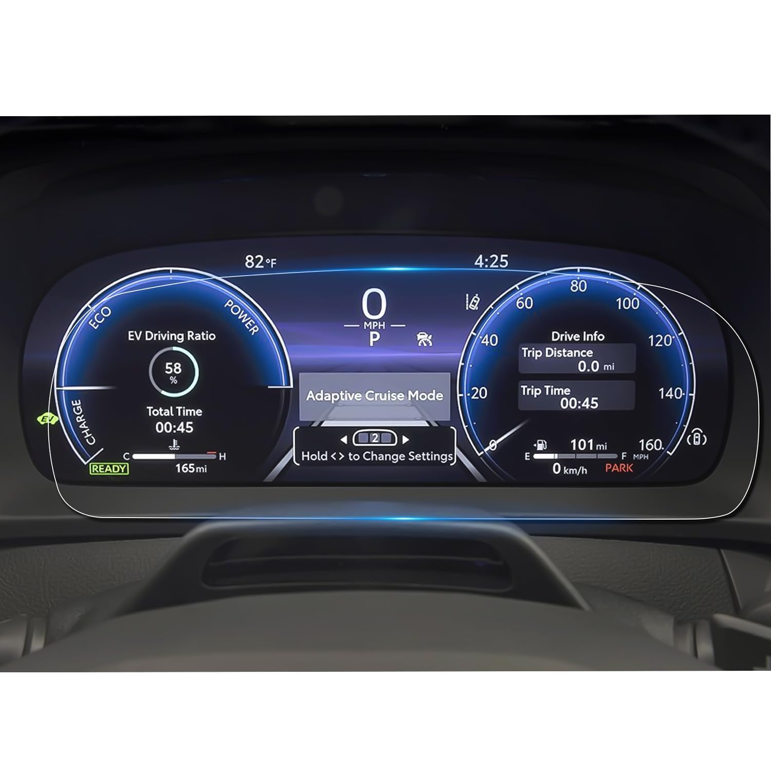 ruiya PET Film, New Model for Toyota Crown Sedan, 16th Generation, 12.3-inch LCD Digital Meter, Meter, LCD Meter, Protective Film, Meter Panel, Film, 12.3-inch, Crown Sedan, Accessories, Hydro Antiviral Treatment, Dirt Prevention, 6H, Easy to Apply, Custom Parts, Crown Sedan Parts