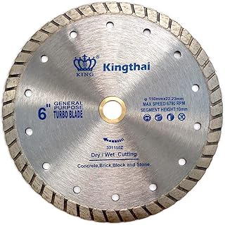 Kingthaiディスクグラインダー 刃，ダイヤモンドカッター ，乾式または湿式切削石材用150 mm，コンクリートカッター，家庭用およびDIY、石材加工、道路建設用溝入れ工具