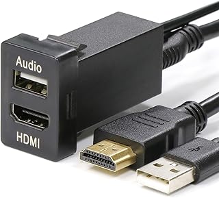 USB入力ポート＆HDMI入力ポート オーディオ中継 オーディオパーツ スイッチホールパネル TOYOTA トヨタ車系用