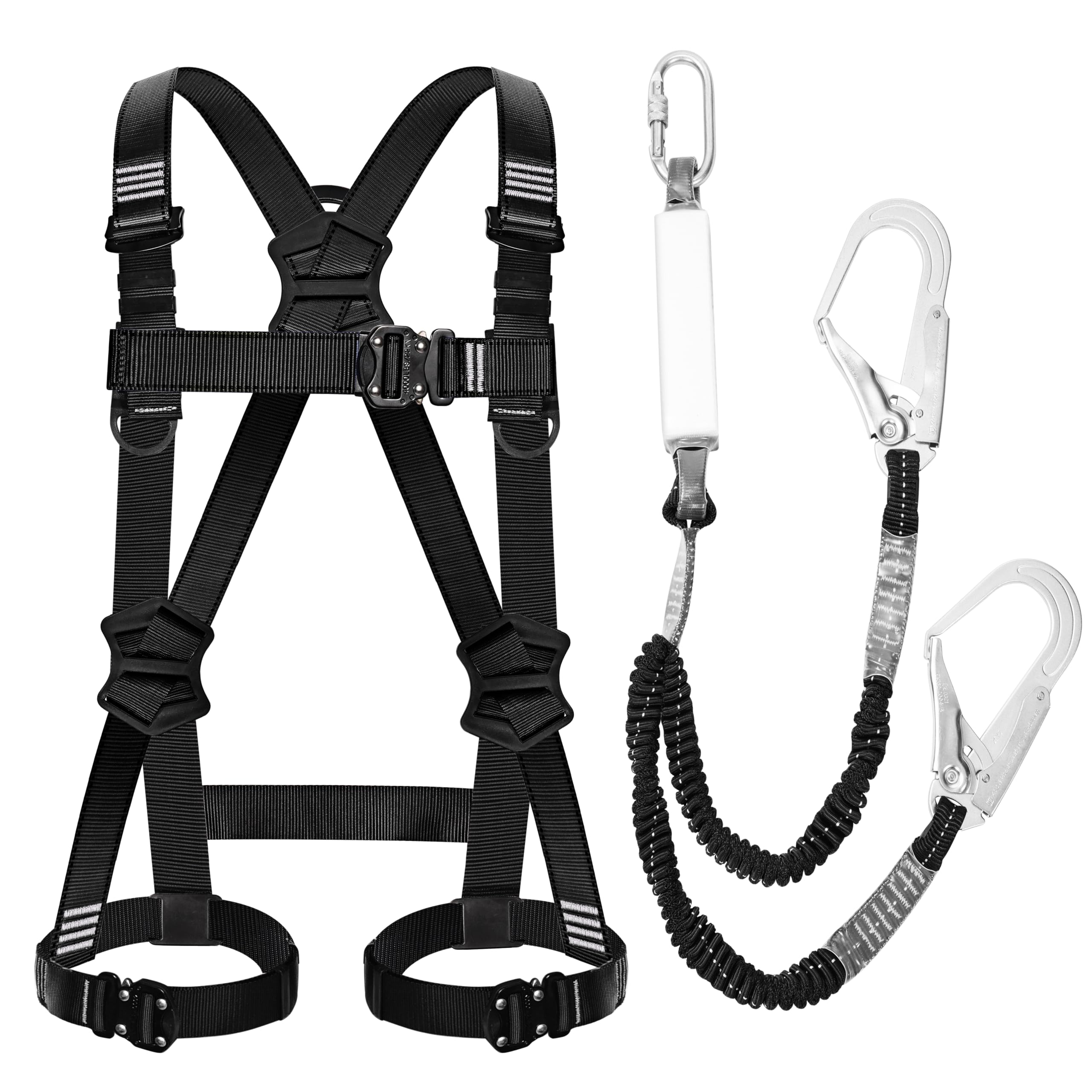 [Shinsho] Safety Belt, Full Harness, Fall Prevention Equipment, Adjustable Size Black