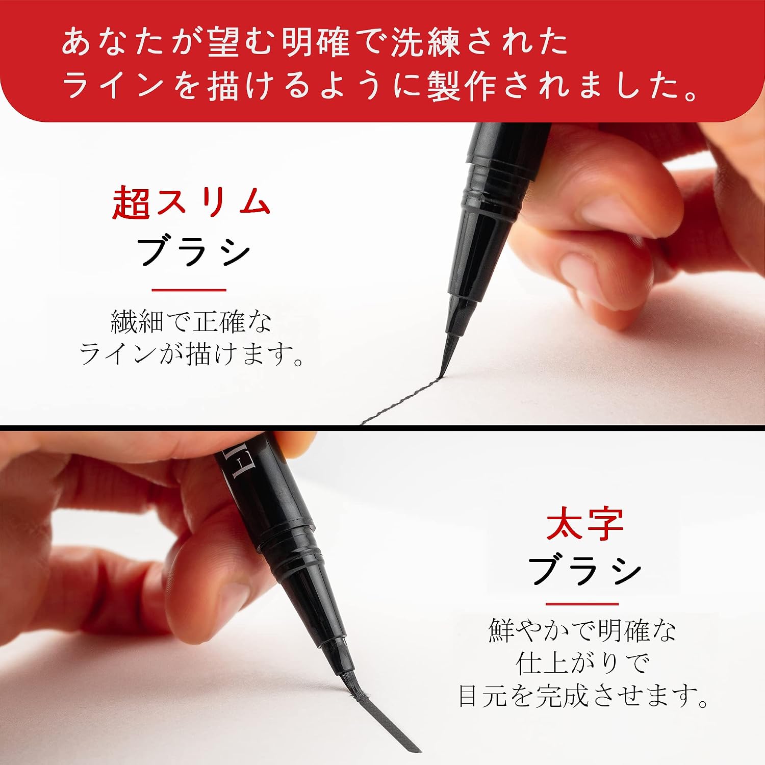 NOON'S UP Flat Eyeliner Шикарная черная быстросохнущая водостойкая подводка Fineliner Multi Liner Ultra Slim & Bold Brush 0,5 г Шикарная черная, фото 4