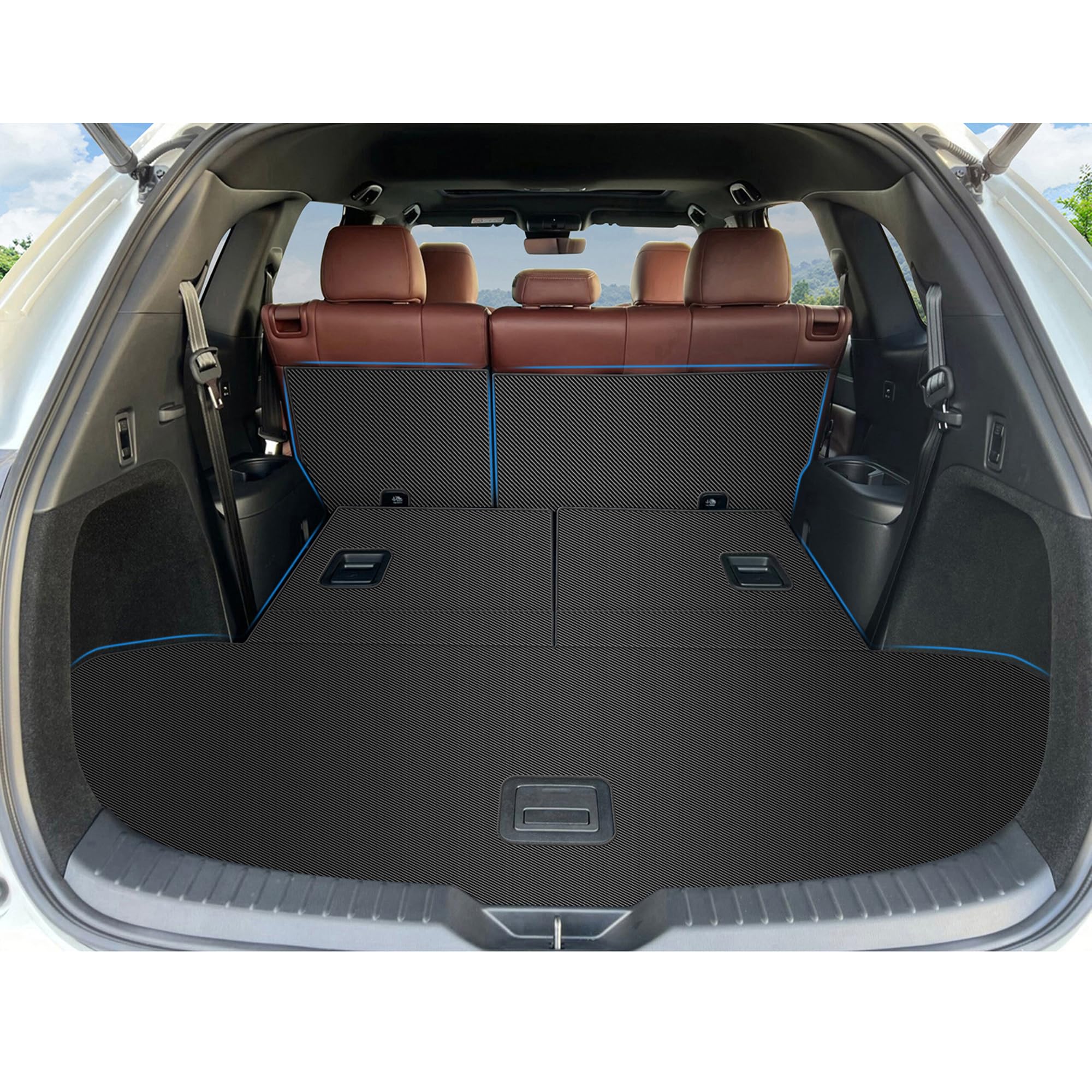 YORKNEIC CX-8 Luggage Mat, For Mazda Compatible, KG Type, 7 Seats, H29.12 and up, Back Cover, For Vehicle Specific, Synthetic Leather, Waterproof, Lever Type 7 seat car / lever type
