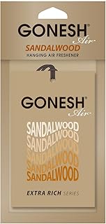 GONESH(ガーネッシュ)ハンギングエアフレッシュナー(吊り下げ型芳香剤)サンダルウッド(深みのある白檀の香り)1枚