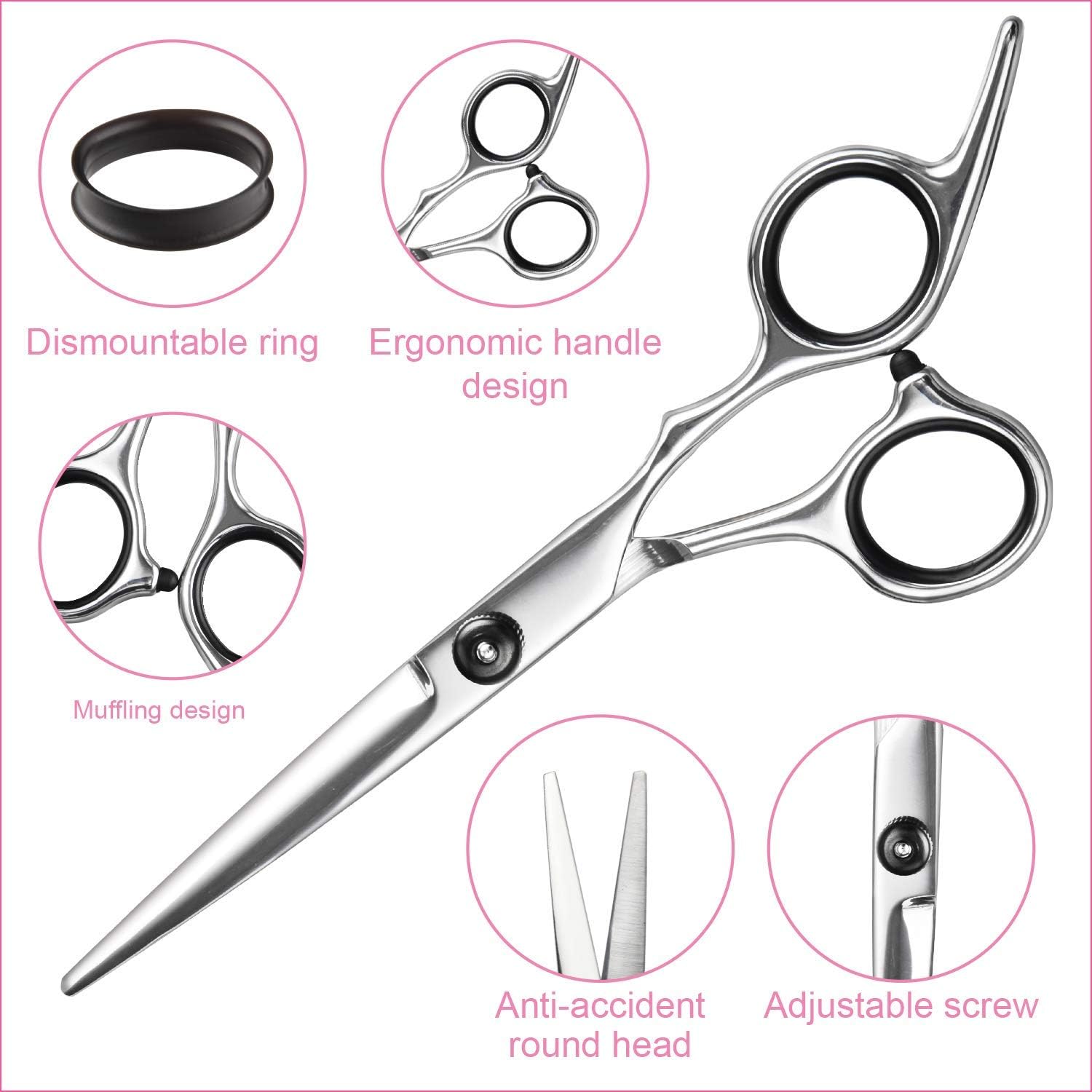 Ножницы для стрижки волос Senning Scissors - Профессиональный парикмахер Fcysy, Острые ножницы для волос, Набор парикмахерских ножниц, Аксессуары для стрижки волос с кожаным футляром для укладки, Стрижки для женщин, мужчин, для домашних животных, Машинка для стрижки волос, Машинка для стрижки волос, Мужская машинка для стрижки волос, Мужская машинка для стрижки волос, Мужская машинка для стрижки волос, Мужская машинка для стрижки волос, Мужская машинка для стрижки волос, Мужская машинка для..., фото 4