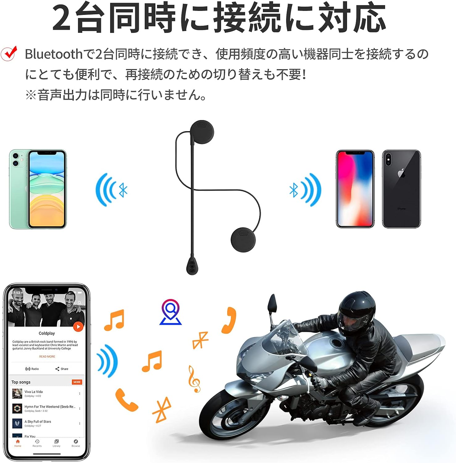Мотоциклетные наушники ультратонкие для мотоцикла Bluetooth 5.0 шлем гарнитура автоответчик IP65 Водонепроницаемый мотоциклетный динамик Вызов / музыка / голосовое управление с японским руководством M5H, фото 7