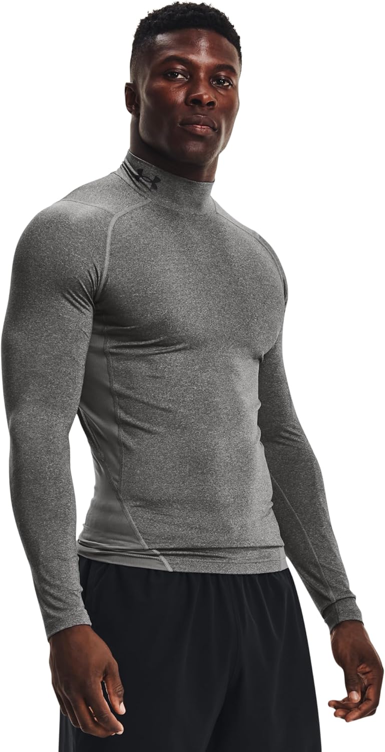 Under Armour Базовый слой UA Heat Gear Armor — компрессионная лонгслив-майка с высоким воротником, мужская, 3 XL, цвет carbon heather black, фото 2