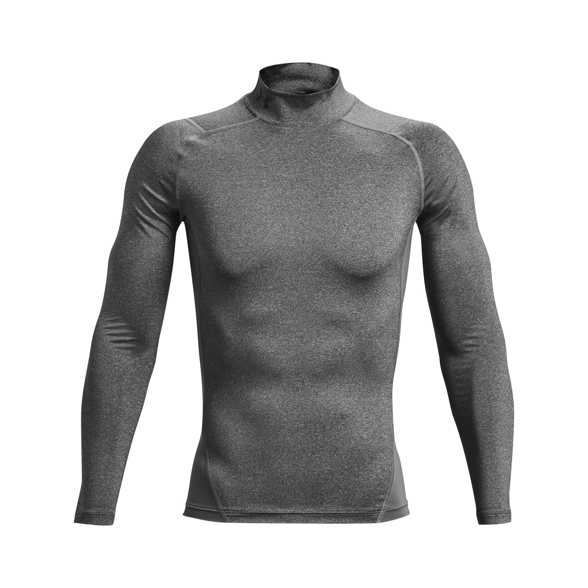 Under Armour ベースレイヤーUAヒートギアアーマー コンプレッション ロングスリーブ モック シャツメンズ 3 XL carbon heather black