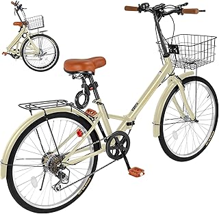 Mixiu 折りたたみ自転車 シマノ7段変速 高炭素鋼フレーム 折り畳み自転車 20インチ/24インチ 厚めのサドル リアキャリア・カゴ・ライト・ワイヤーロック・空気入れ付き 軽量 自転車 通勤 通学 街乗り 男女兼用