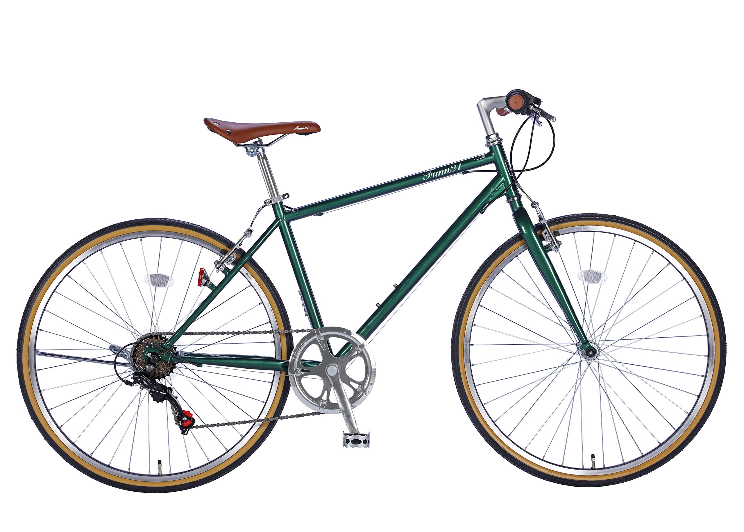 FUNN21 FUCL266 Cross Bike, 26-inch Bicycle, City Cycle, Main Unit, Shimano 6-Speed Gear green (dark green)