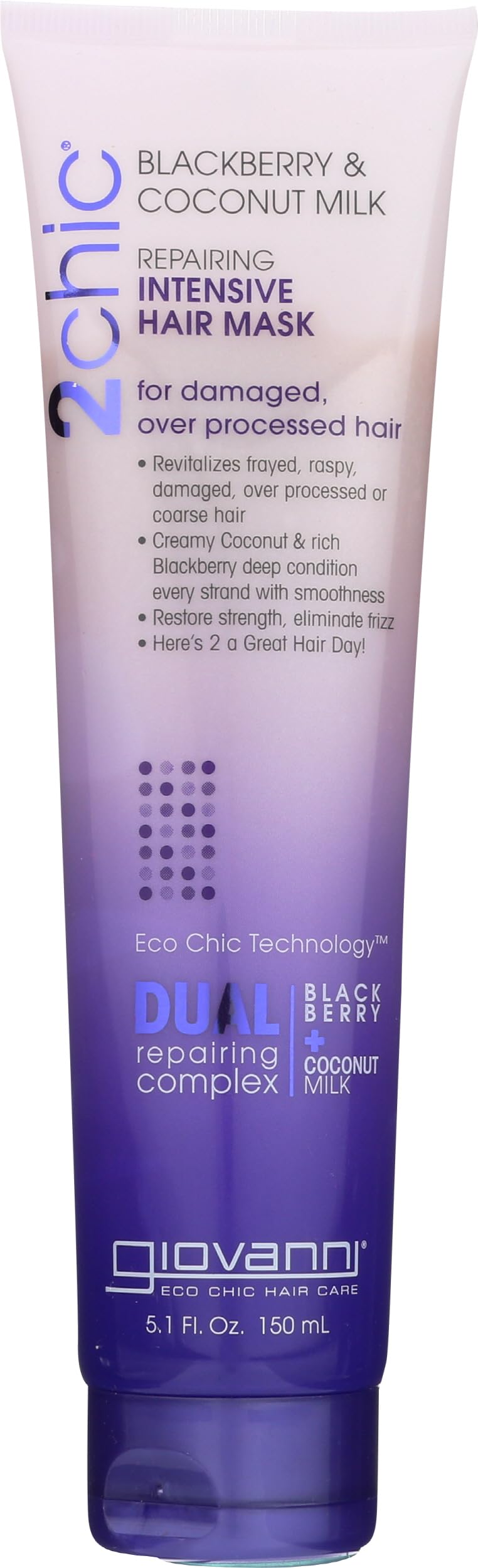 Giovanni 2chic Damage Hair Mask, 5.1 fl oz (150 ml), Damage Care, Concentrated Repair, Moisture Hair Mask 150 ml (x 1)
