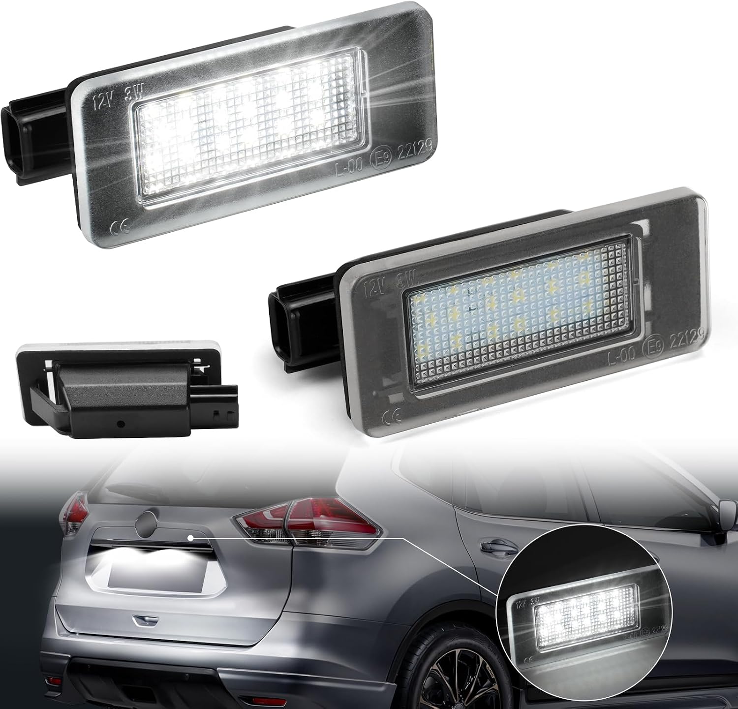 GemPro новая модель X-Trail T33 Selena C27 светодиодный номерной знак X-Trail T32 Rogue J50 номерной знак LED Nissan приложение комплект из 2 предметов взрывной фонарь оригинальная замена, фото 9