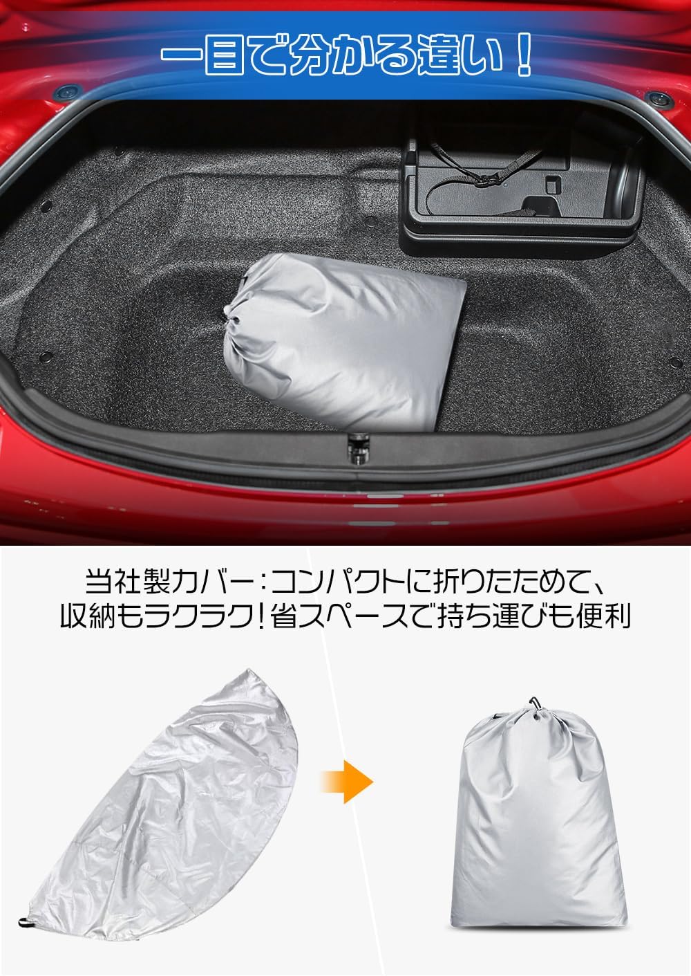 Чехол для родстера Mazda ND Type Exclusive Roadster Half Cover 210D Водонепроницаемый, защищенный от пыли и опавших листьев Чехол для кузова / капота Roadster, ветрозащитный от ультрафиолетовых лучей, для парковки на открытом воздухе, покрытие из полиуретана, Чехол для автомобиля Roadster nd Аксессуары с сумкой для хранения, фото 6