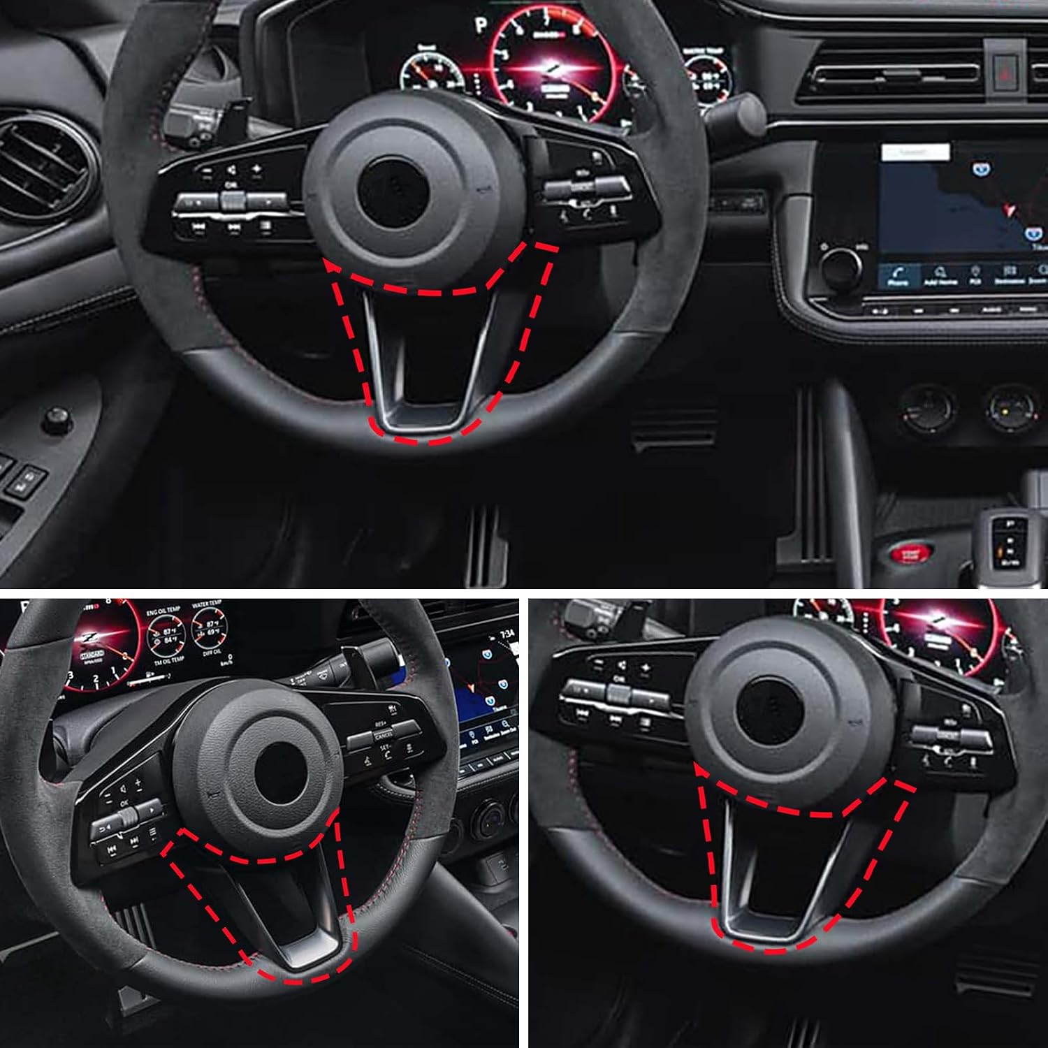 Nissan Fairlady Z RZ34 2022-2025 Внутренняя панель, Крышка рулевой панели, Рулевая панель, Крышка рулевого управления, Материал из углеродного волокна, Защитная крышка, Простая установка, Детали интерьера, Специальные аксессуары, Автомобильные принадлежности (Углеродного оттенка), фото 5