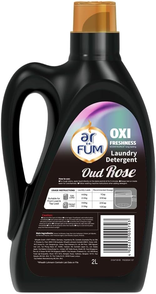 Жидкий стиральный порошок Fragrant Laundry Detergent с ароматом парфюма, Oxi Freshness, на основе ферментов, с длительным ароматом (2 л), фото 9