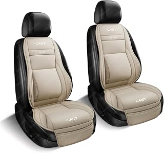ダイハツ キャスト 車用シートカバー キャスト LA250S LA260S 車用シートクッション＆バックパッド 低反発 通気 運転席 助手席 オフィス 自宅用 滑り止め多様な車種に対応快適なサポートで収納ポケット付き(ベージュ，2セット シートクッションとバックパッド)