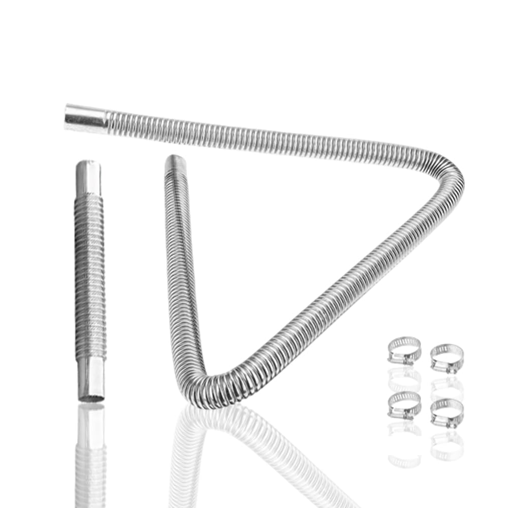 Heater Hose, Exhaust Opening, 1.0 inches (25 mm), Stainless Steel, Length Approx. 7.9 + 23.6 inches (20 + 60 cm), Parking Heater Pipe for Trucks, Heaters, Diesel Gas Vents, Marine Parts, Car Exhaust, Heater Pipe, Parking Heater Pipe, For Automobiles, Truck, Bus Parts, Set of 2 Tubing