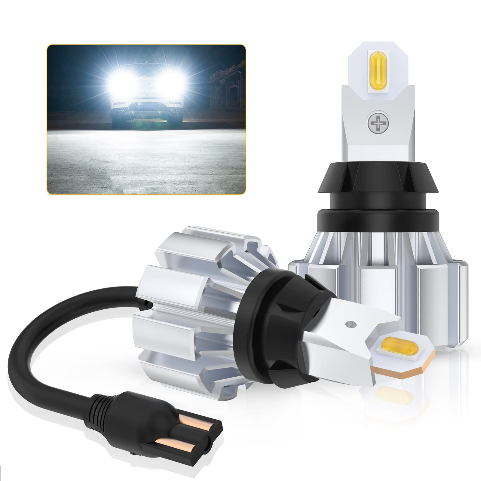 T16 LED Back Lamp Super Bright 6000 Lumens Built-in Canceller 28W High Power W16W Backlight DC12V (Compatible with Hybrid Car EV Cars) 6000K-6500K White Reverse Light Non-Polarity Constant Current T16/T15 white