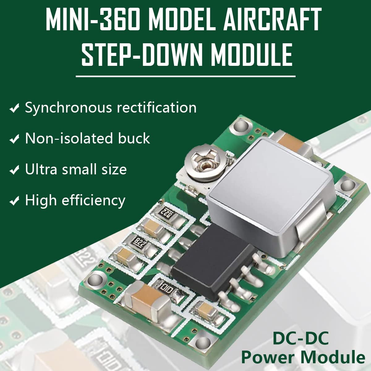 10ШТ Модуль понижающего питания Mini 360 с регулируемым понижающим преобразователем постоянного тока от 4,75-23 В до 1,0-17 В, Сверхмалый понижающий регулятор напряжения для авиационной модели 3A, фото 5
