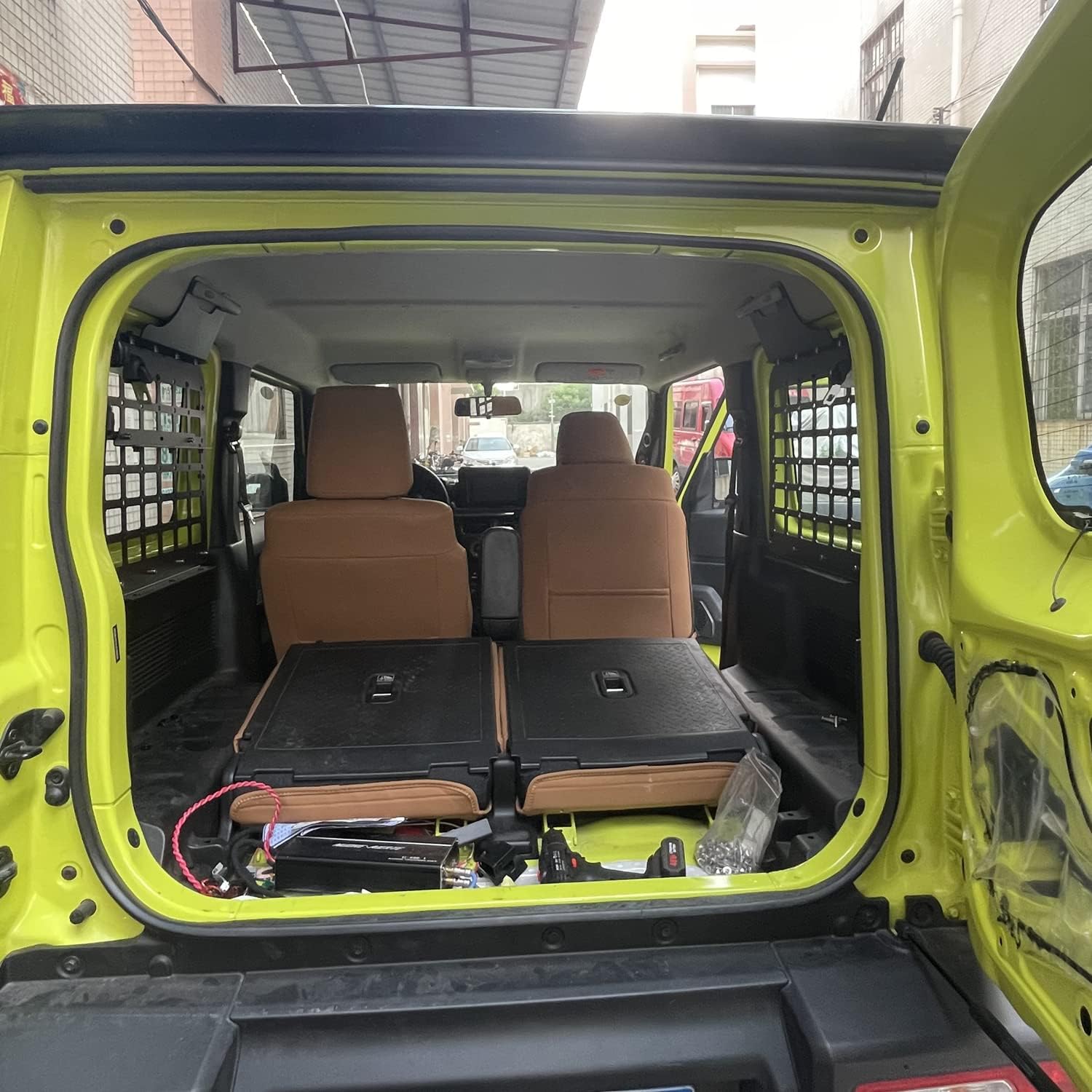 【Deesse 】Suzuki Jimny JB64 Jimny Sierra JB74 2018,6 месяц ~ соответствует требованиям Задняя стойка багажник стеллаж для хранения расширение полки Многофункциональное использование пространства Без обработки простая установка Подвесное хранилище из алюминиевого сплава Детали интерьера Аксессуары (боковая рама), фото 5