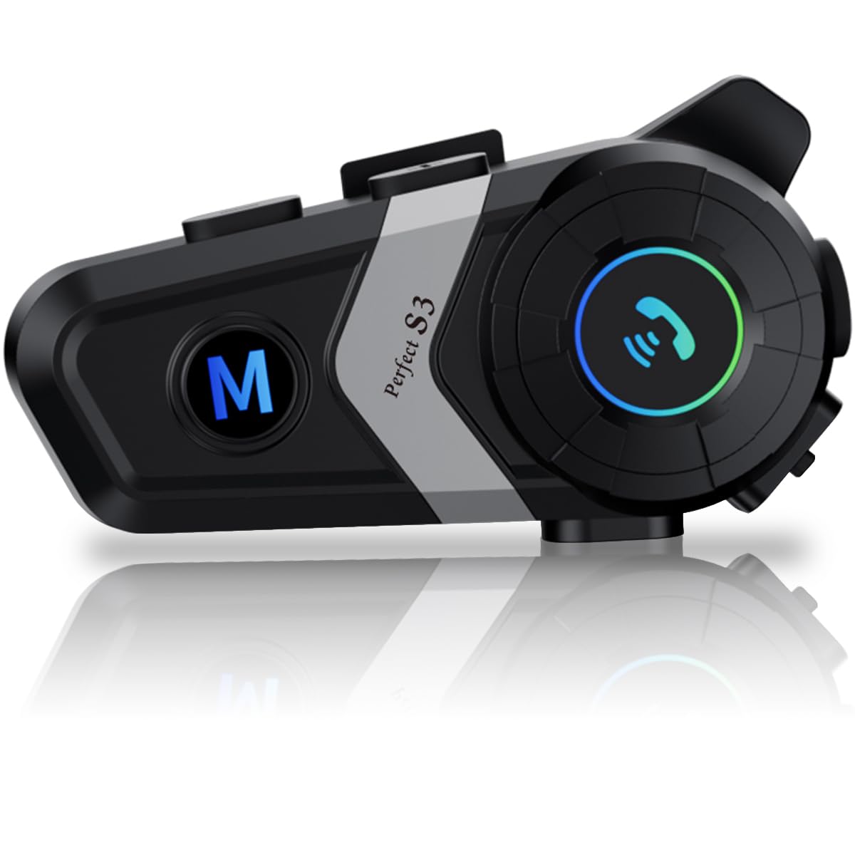 【2025 Release & Second Generation】Motorcycle Intercom Bluetooth 5.3 Helmet Speaker with HIFI Sound Quality, Motorcycle Helmet Compatible, IPX7 Waterproof, Motorcycle Earphones, Automatic Call Silver