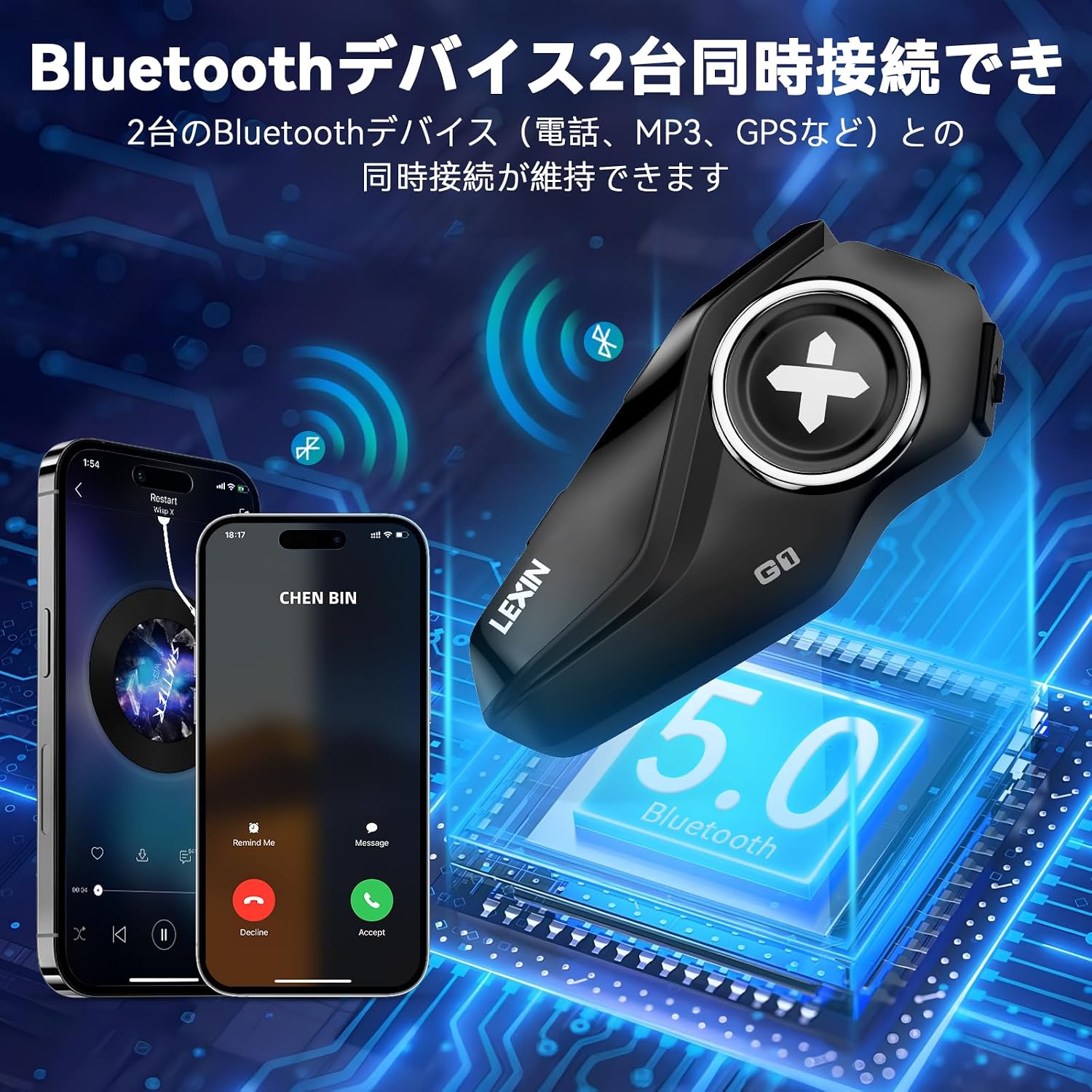 Шлем с гарнитурой LEXIN G1 Bike Income, оснащенной Bluetooth 5.0 / Вызов с двойным шумоподавлением CVC и DSP / Непрерывное использование до 28 часов / Водонепроницаемость IP67 / Возможность настройки лицевой панели / Совместимость с несколькими шлемами / Сертификат TELEC для 1 человека, фото 3