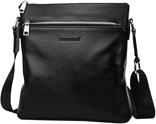 Ｗｈａｔｎａ 天 然 牛 革 ショルダーバッグ メンズ メッセンジャーバッグ厚手 本 革 レザー 縦型 小さめビジネスバッグ ipad 10.5収納可 通勤 通学 斜めがけバッグ オシャレ な シンプル な 実用 自転車 かばん男性用 66281