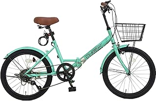 折りたたみ自転車 20インチ 軽量 折り畳み自転車 6段変速 高炭素鋼フレーム 前カゴ付き 折り畳み式 通勤 通学 シティサイクル