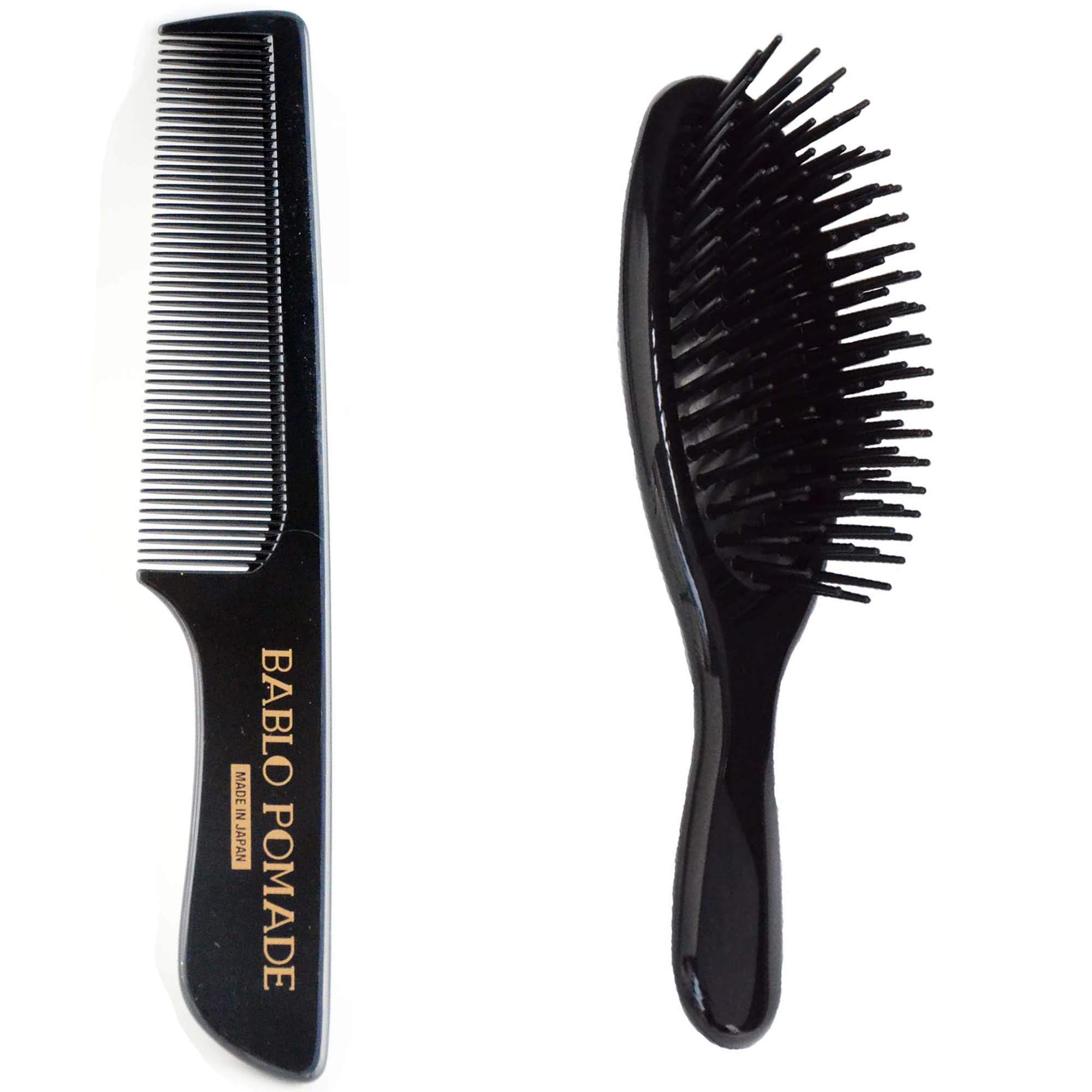 BABLO POMADE Comb and Hair Brush Set of 2 for Men Styling Made in Japan Barber
