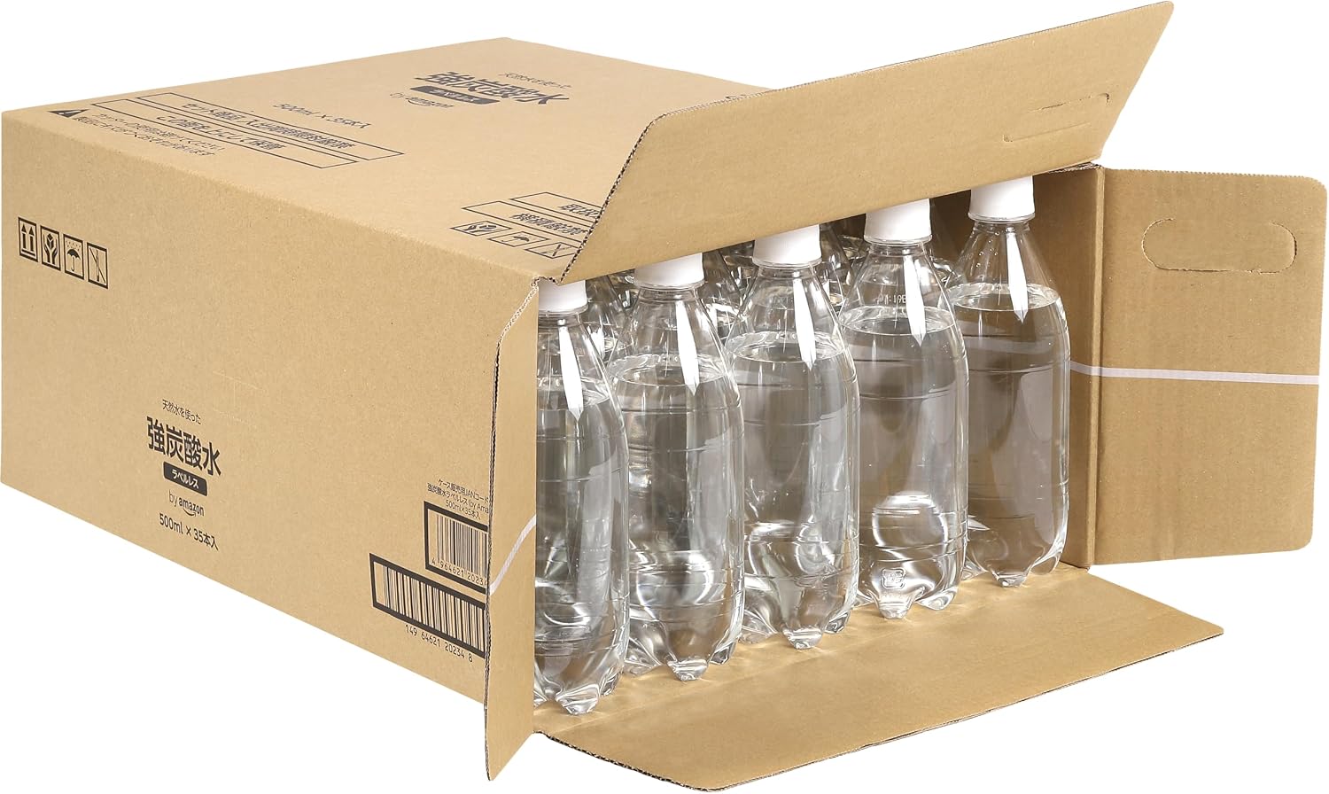 От Amazon Крепкая газированная вода, обычная, без этикетки, 16,9 жидких унций (500 мл) х 35 бутылок, фото 4