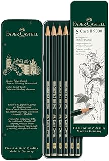 ファーバーカステル カステル9000番鉛筆 6硬度セット デザイン缶入り 119063 [日本正規品]