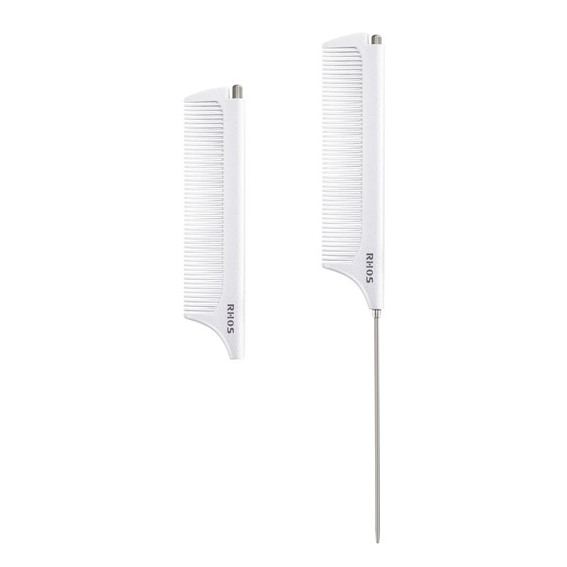 RHOS Comb Comb for Men Retractable Portable Pocket Hair Comb Anti-Static Styling Hair Brush for Salon Hairdresser Home (White)