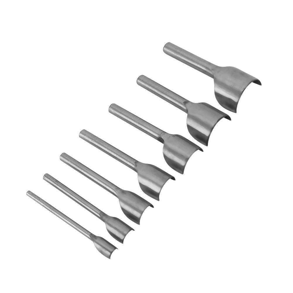 【7-Piece Set】 Leather Craft End Punch Half-Moon Shape Half-Circle Cutter Punch U-Shape 10 15 20 25 30 35 40mm Strap Wallet DIY Handwork Tool