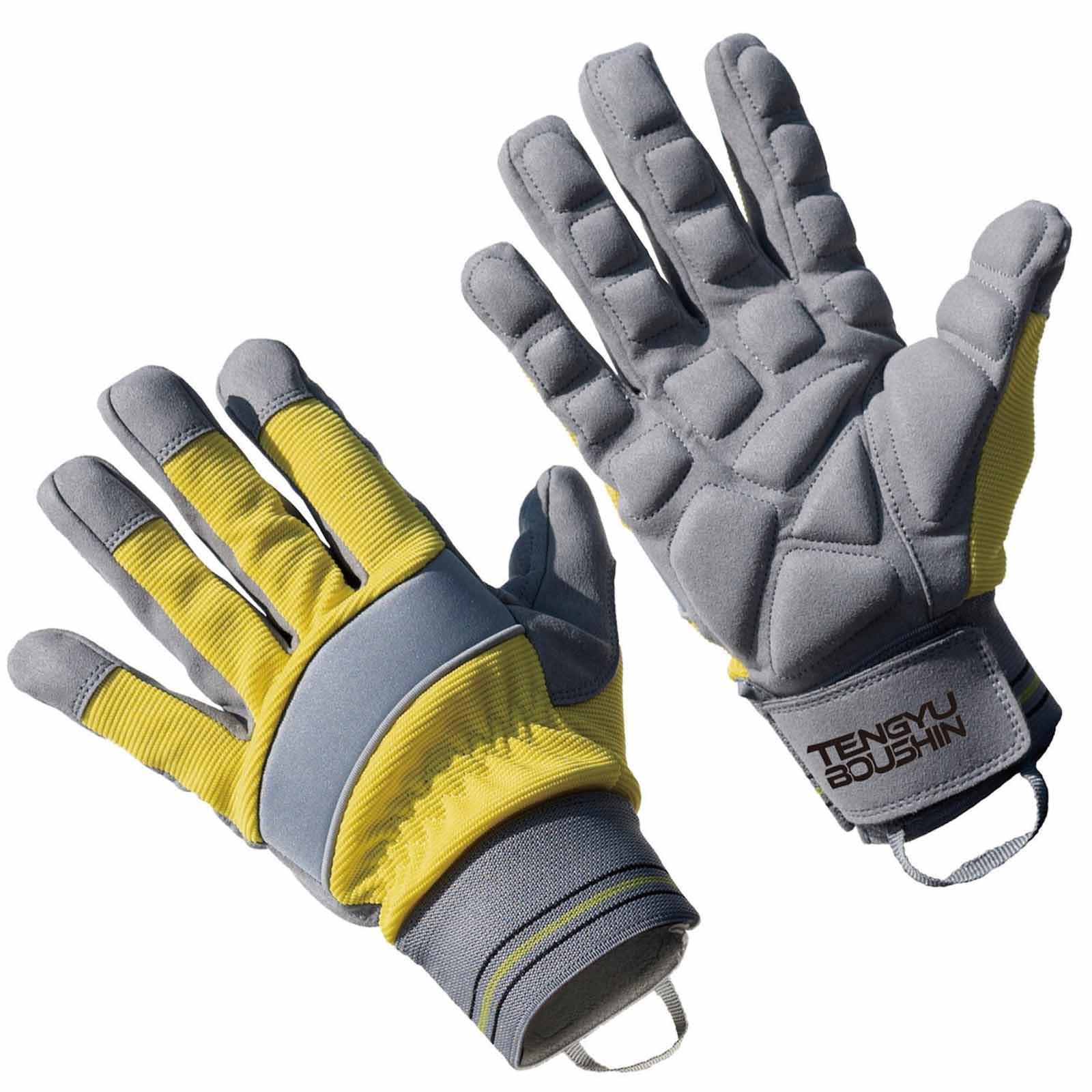 Fuji Tegura Kougyou Work Gloves Ten-Niu Vibration-Proof Gloves L Gray/Yellow 0035 gray/yellow Large