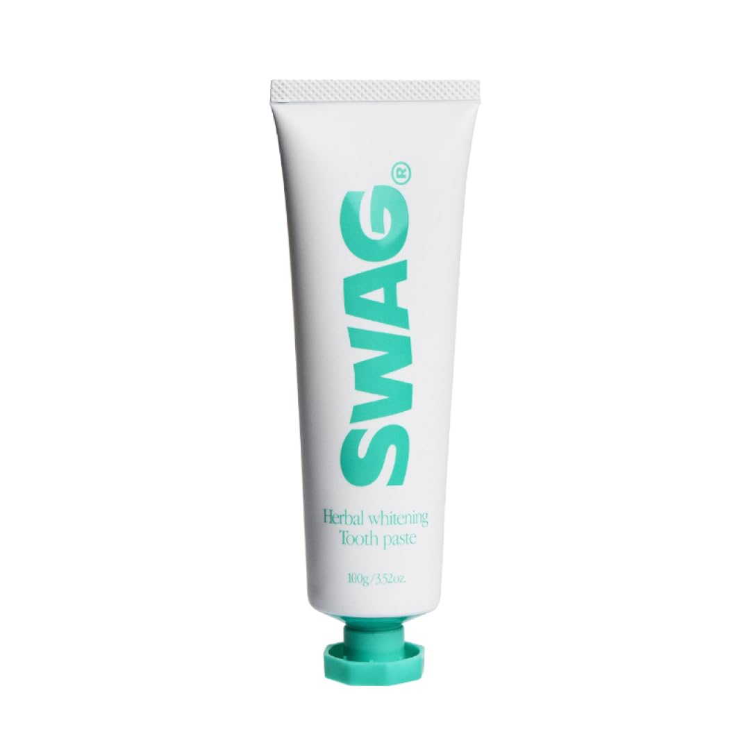 Swag Whitening Toothpaste, Bad Breath Care, Herbal Whitening, Super Mint with Xylitol, 3.5 oz (100 g) (Toothpaste) 100g