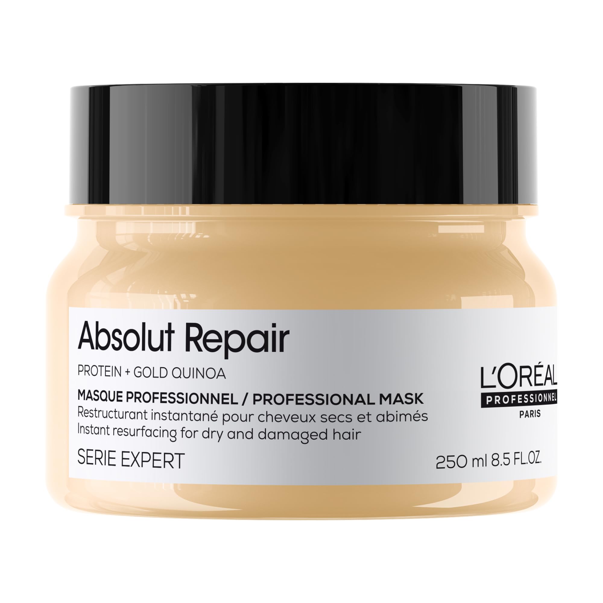 L'Oreal Professional Absolute R. Gold Hair Mask, 8.5 fl oz (250 ml) Hair Treatment, Damage Care, Bare Hair, Thickening Cream, Supple