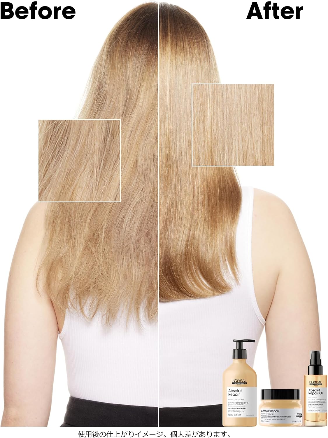 Маска для волос L'Oreal Professional Absolute R. Gold, 8,5 жидких унций (250 мл), для ухода за волосами, поврежденными, непокрытыми волосами, Крем для придания густоты, Эластичность, фото 3