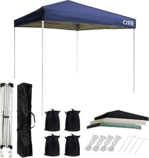 CYFIE タープテント 2mx2m ワンタッチテント 高さ3段階調節 uvカットコーティング 高耐水加工 スチールフレーム 風に強い ワンタッチタープテント 組立て簡単 持ち運び便利 防災砂袋·ペグ·ロープ·収納ケース付 アウトドア イベント キャンプ 運動会 祭り用