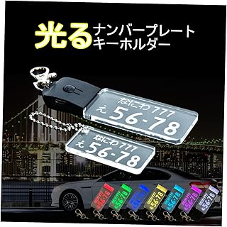 [EXLEAD] 【所ジョージの世田谷ベース掲載】 光る ナンバープレート キーホルダー ブラック × クリア ナンバーキーホルダー LED 車 バイク ナンバー おしゃれ USB充電式