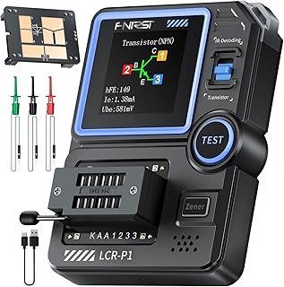 FNIRSI LCR-P1 トランジスタテスター ボータブル 多機能 ESRメーター LCRテスター カラフルディスプレイ 赤外線デコード 自動検出 ダイオード/トランジスタ/三極/コンデンサ抵抗用 テストボード差し替え可能