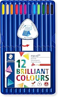 ステッドラー(STAEDTLER) 色鉛筆 12色 三角軸 油性色鉛筆 エルゴソフト 157 SB12