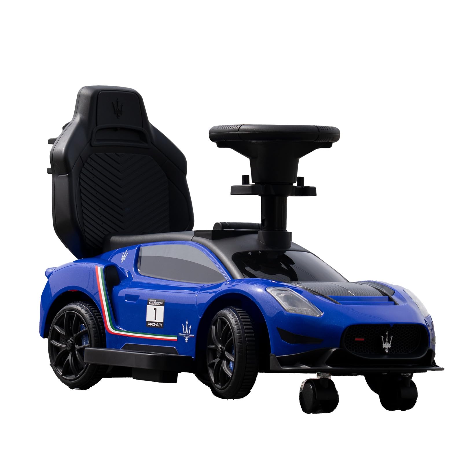 Bee8 Maserati GT2 Blue Foot Kick Ride-on Toy 3 Years Old Squeaking with Roller