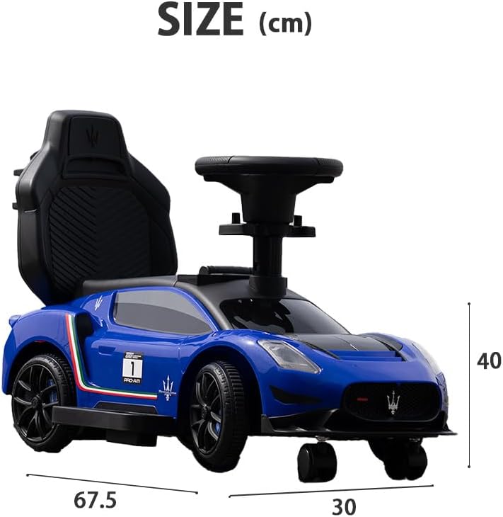 Bee8 Maserati GT2 Синяя игрушка для катания на ножках, 3-летняя, пищащая на роликах, фото 2