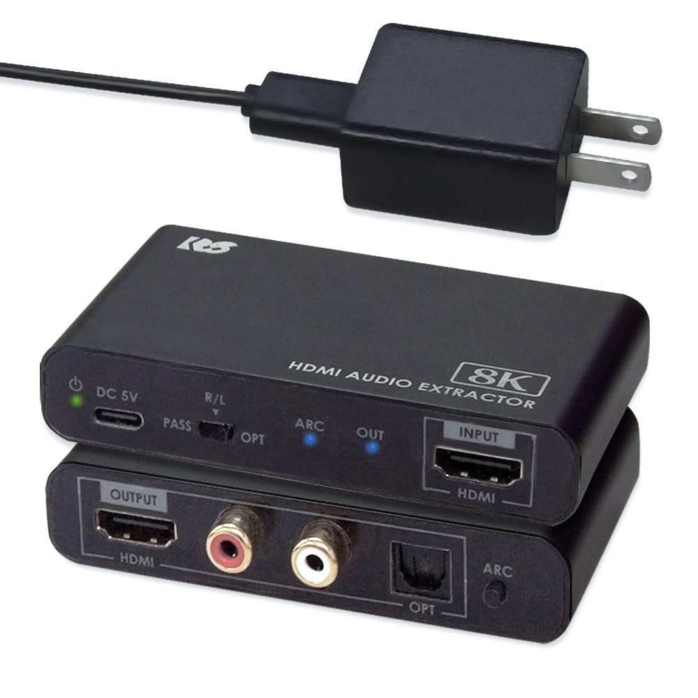 RATOK SYSTEM 8K 60Hz 4K 120Hz 144Hz ARC Compatible HDMI Audio Splitter RS-HD2HDA-8K HDMI 2.1 Optical Digital Audio Splitter PS5