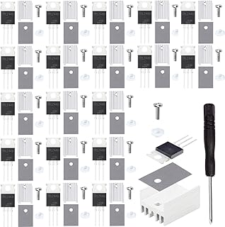 20個 IRLZ44N MosfetのトランジスターIRLZ44NPBF NチャネルTO-220AB 47A 55V 3Pinの国際的な整流器の電界効果トランジスター脱熱器ねじ洗濯機のゴム製シリコーンのスクリュードライバーが付いている